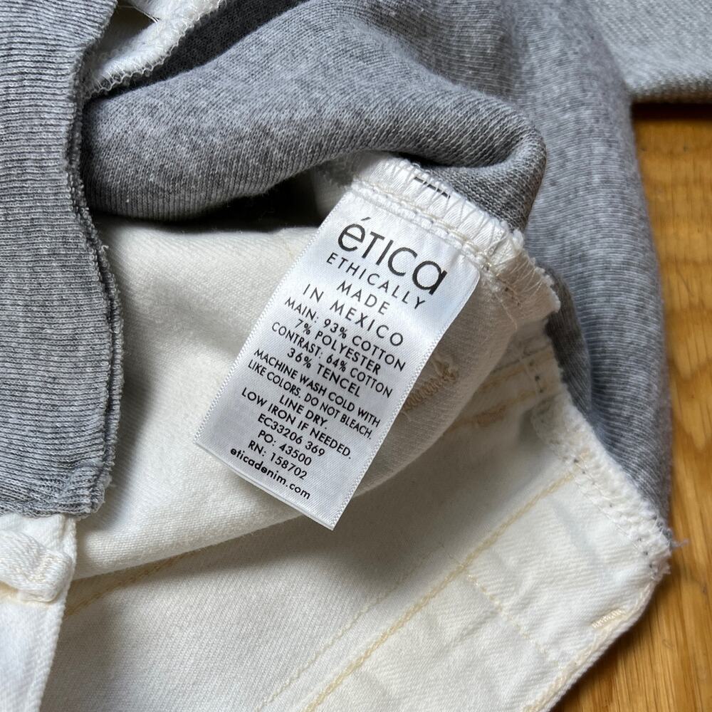 ETICA Upcycled Block Sweatshirt White / Grey Size S - Picture 4 of 9
